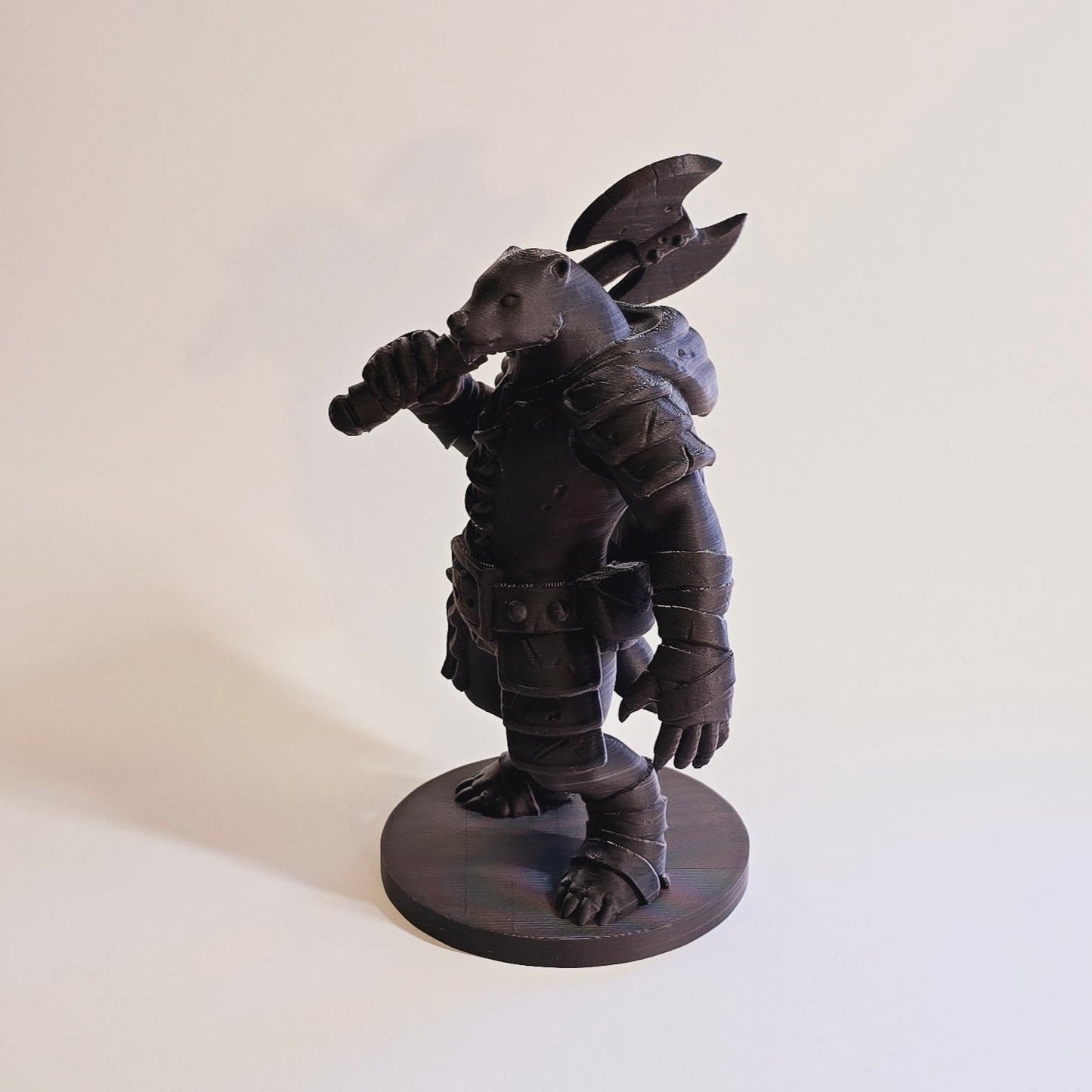 Warrior badger statue