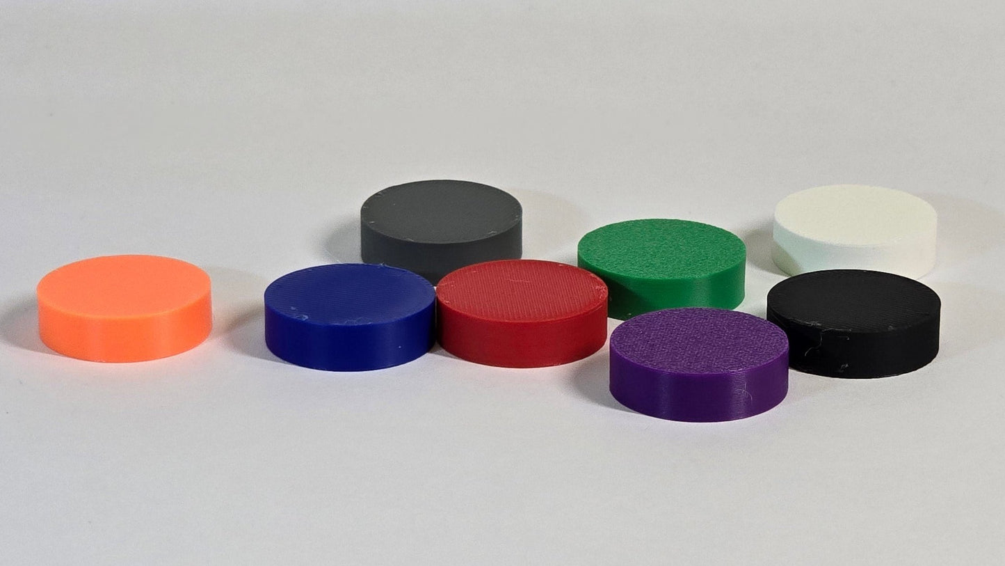 Flat Round Tokens – 3D Printed Game Pieces