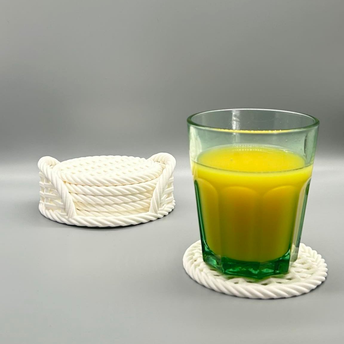 Dessous de verre et support tissés | lot de 6
