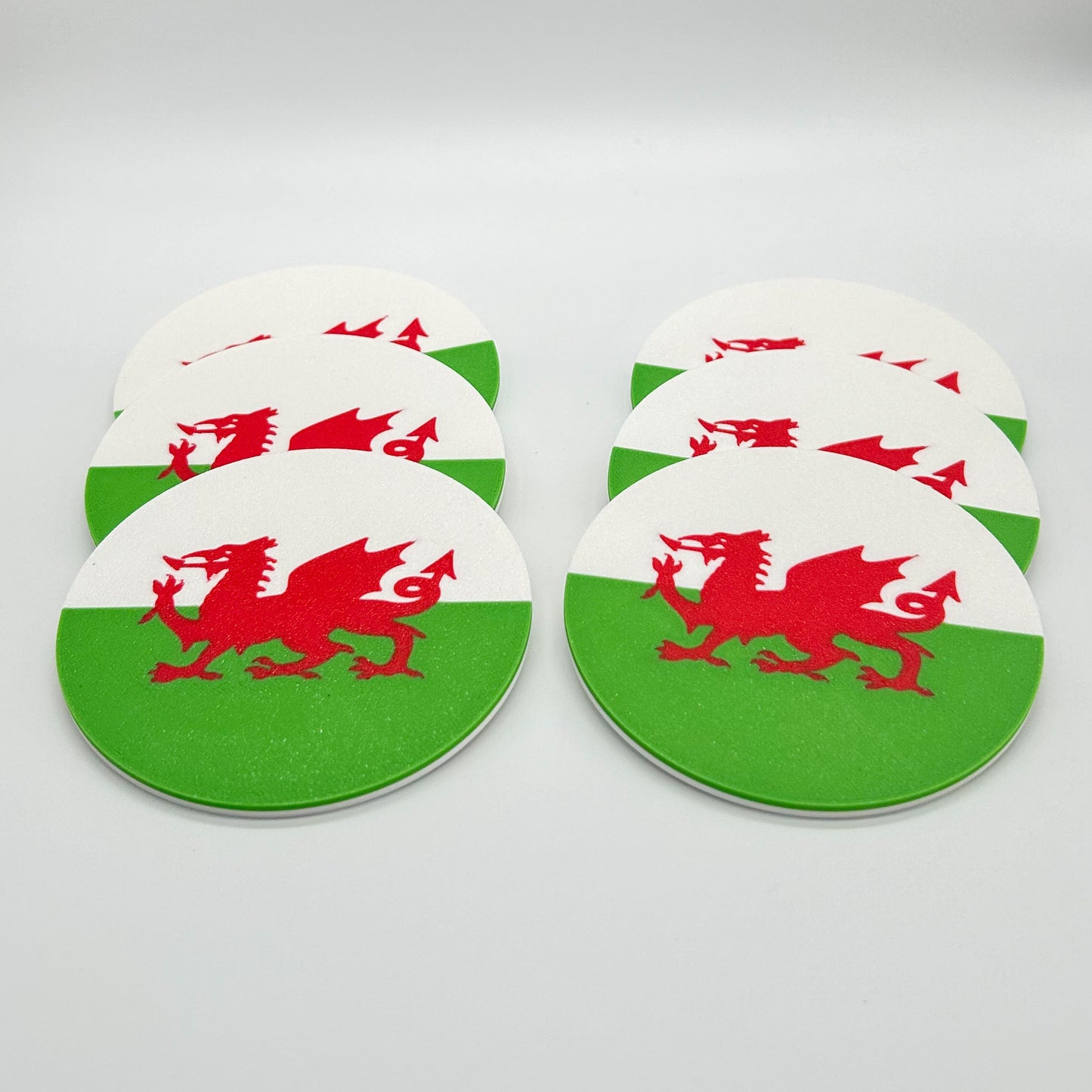 Lot de 6 sous-verres avec drapeau du Pays de Galles et support