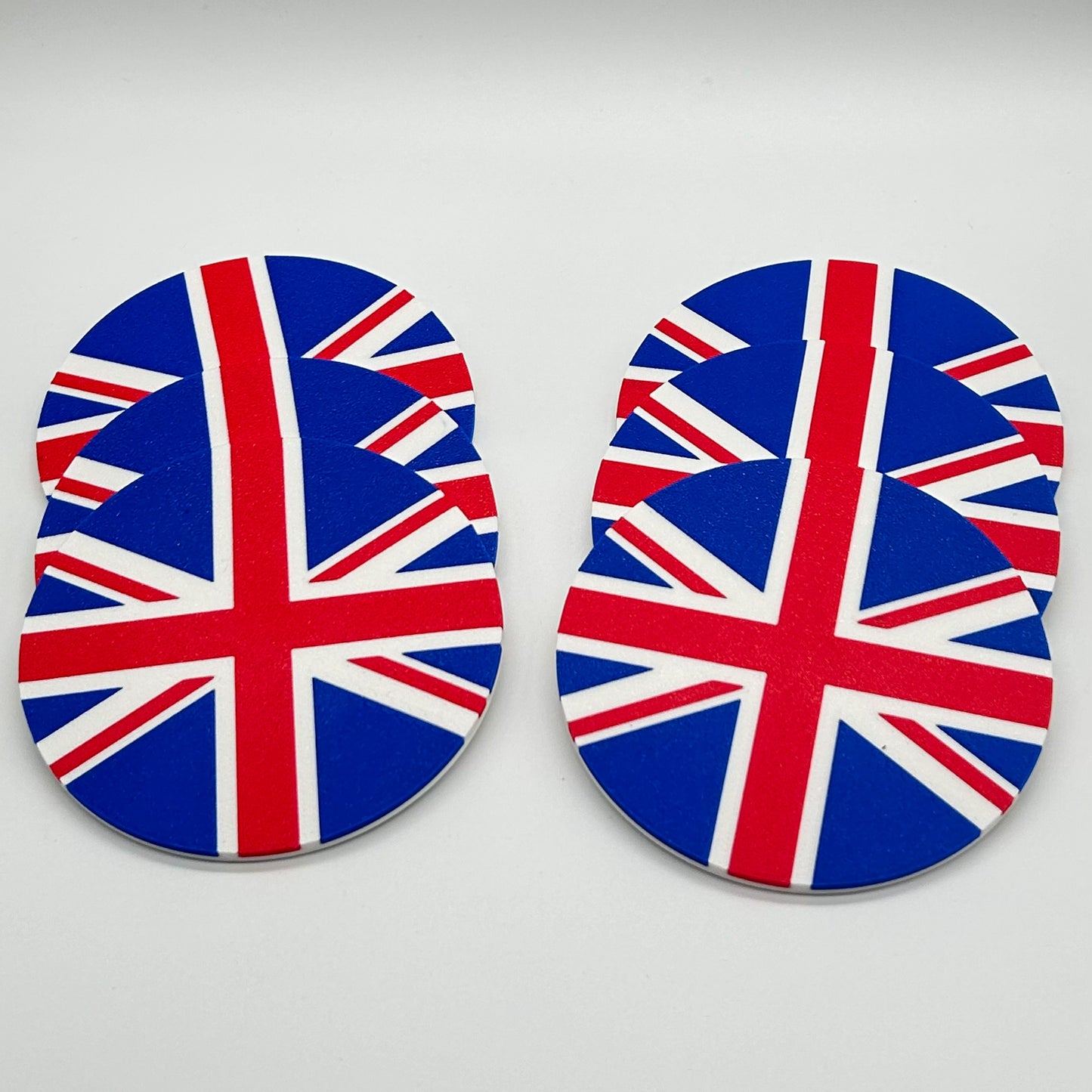Lot de 6 sous-verres avec drapeau du Royaume-Uni et support