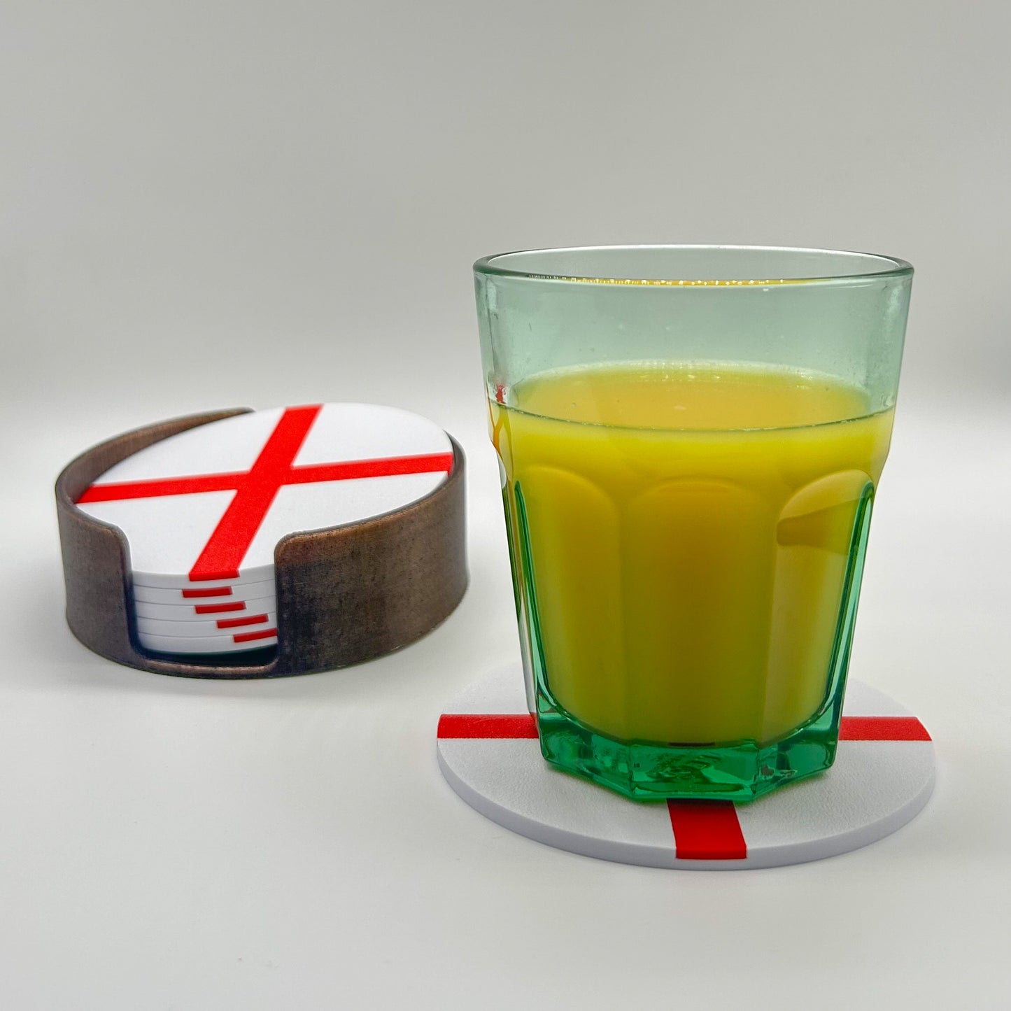 England Flag Coaster Set – Pack of 6 with Holder