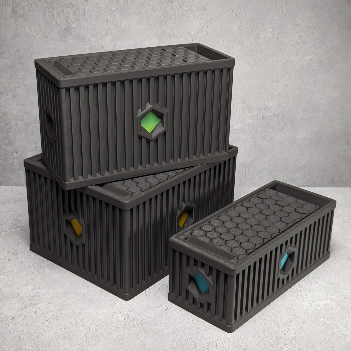 Hex Box - storage box with roll-over lid