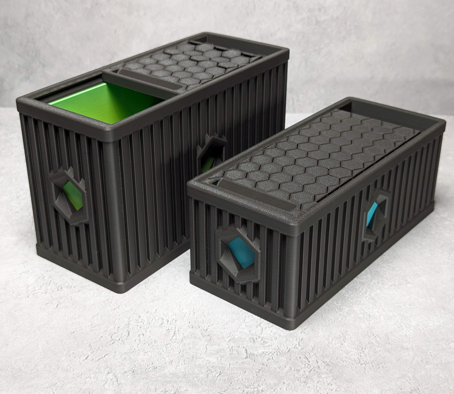 Hex Box - storage box with roll-over lid