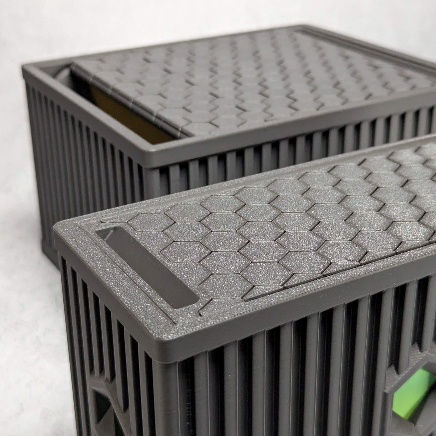 Hex Box - storage box with roll-over lid