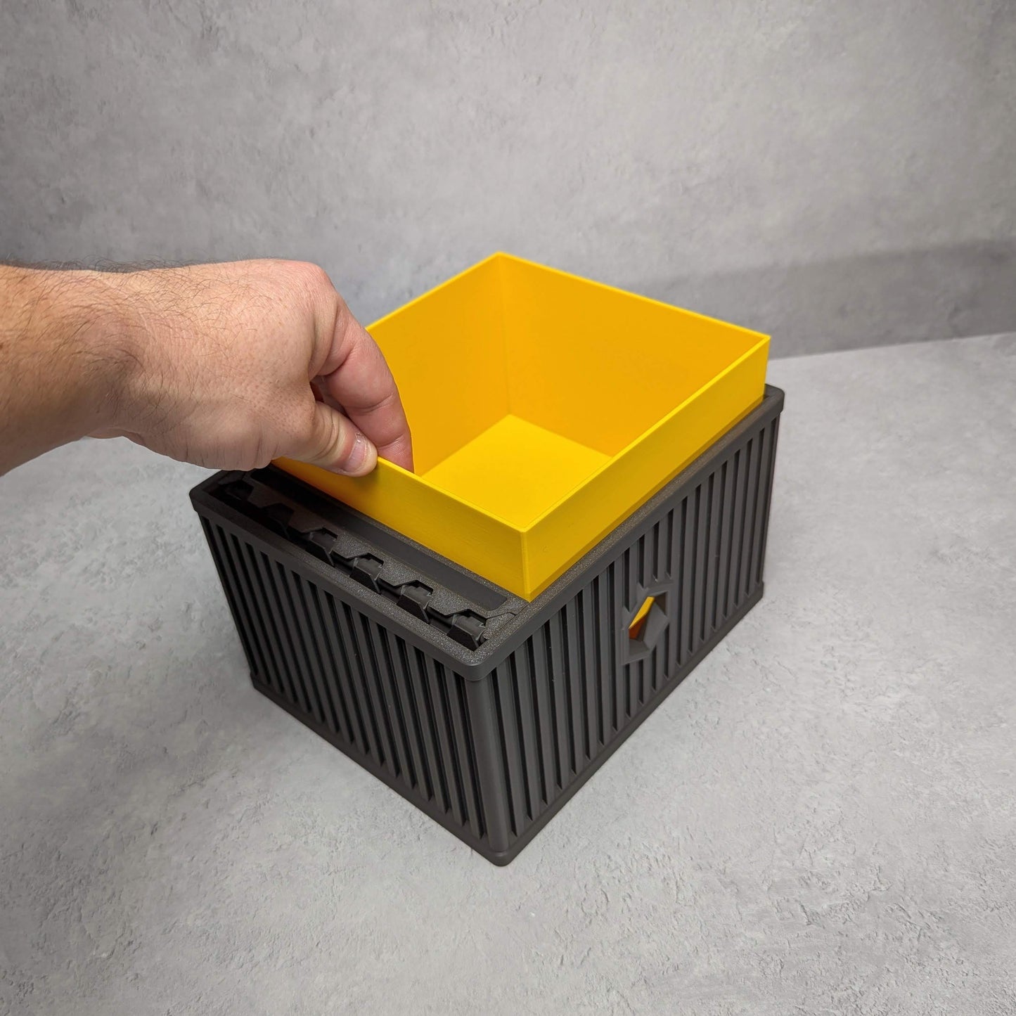 Hex Box - storage box with roll-over lid