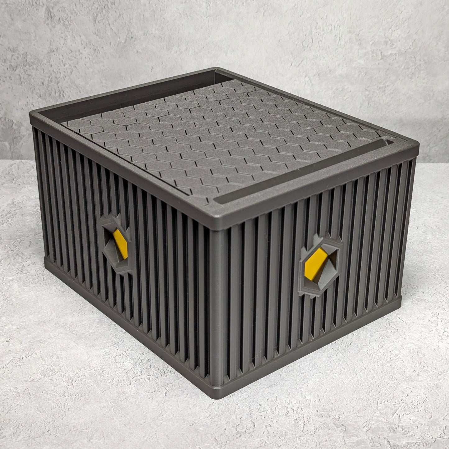 Hex Box - storage box with roll-over lid