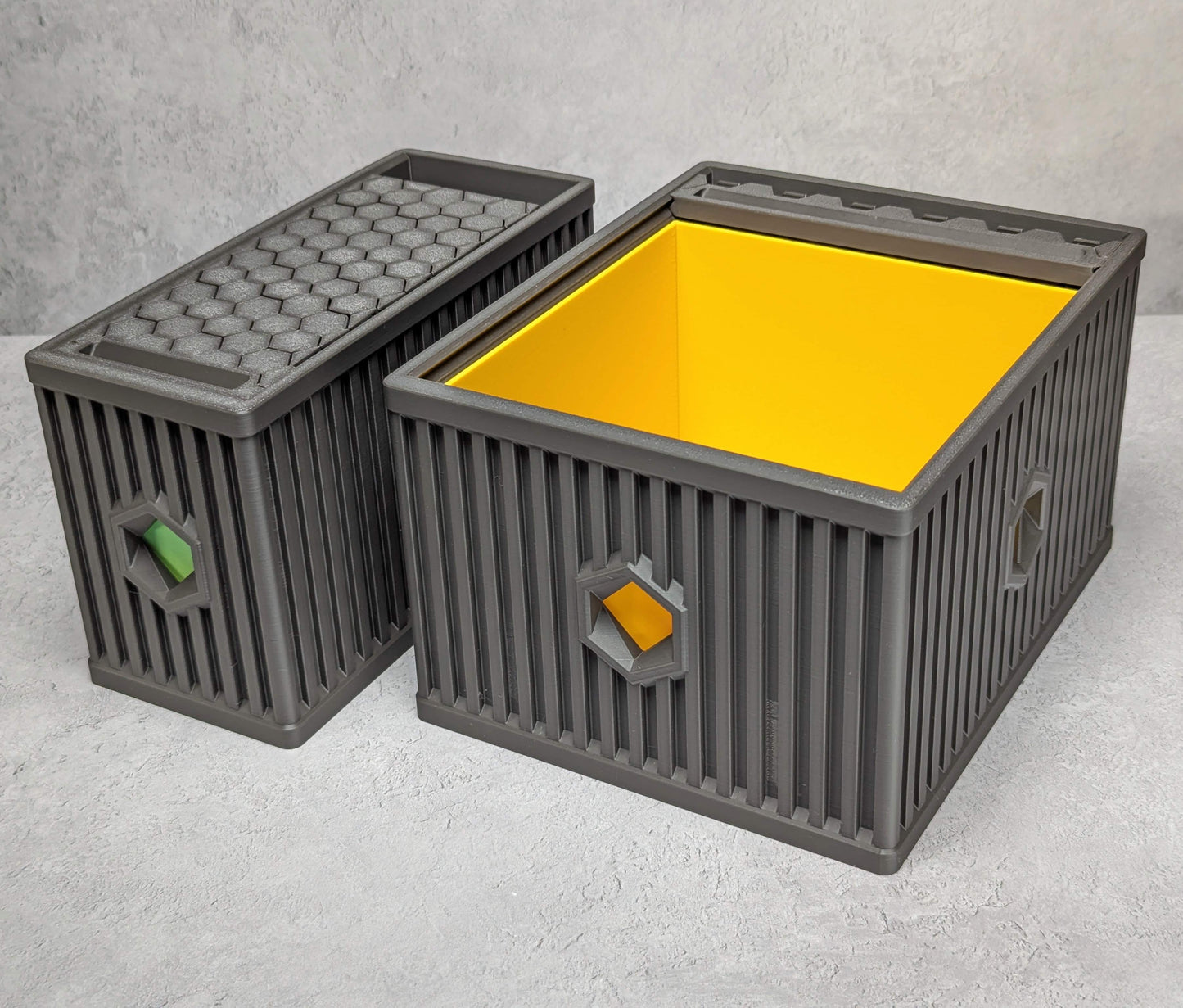 Hex Box - storage box with roll-over lid