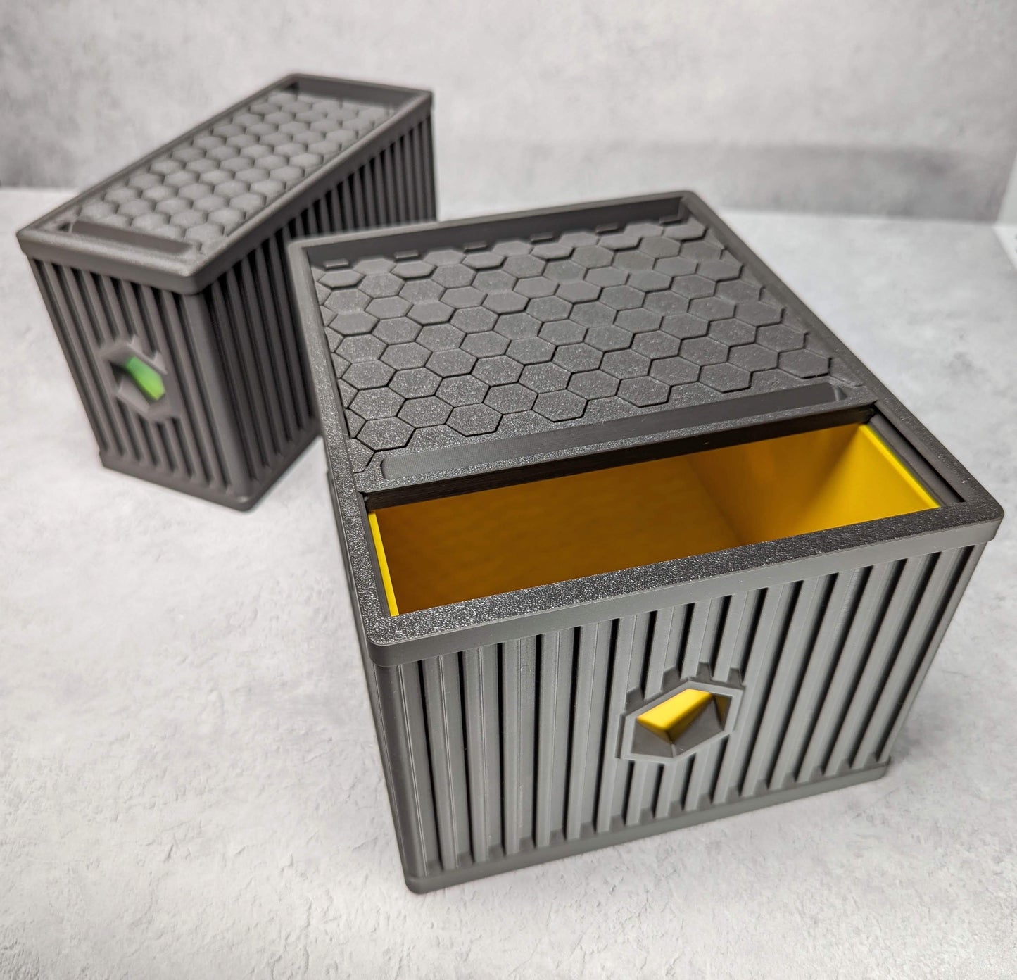 Hex Box - storage box with roll-over lid