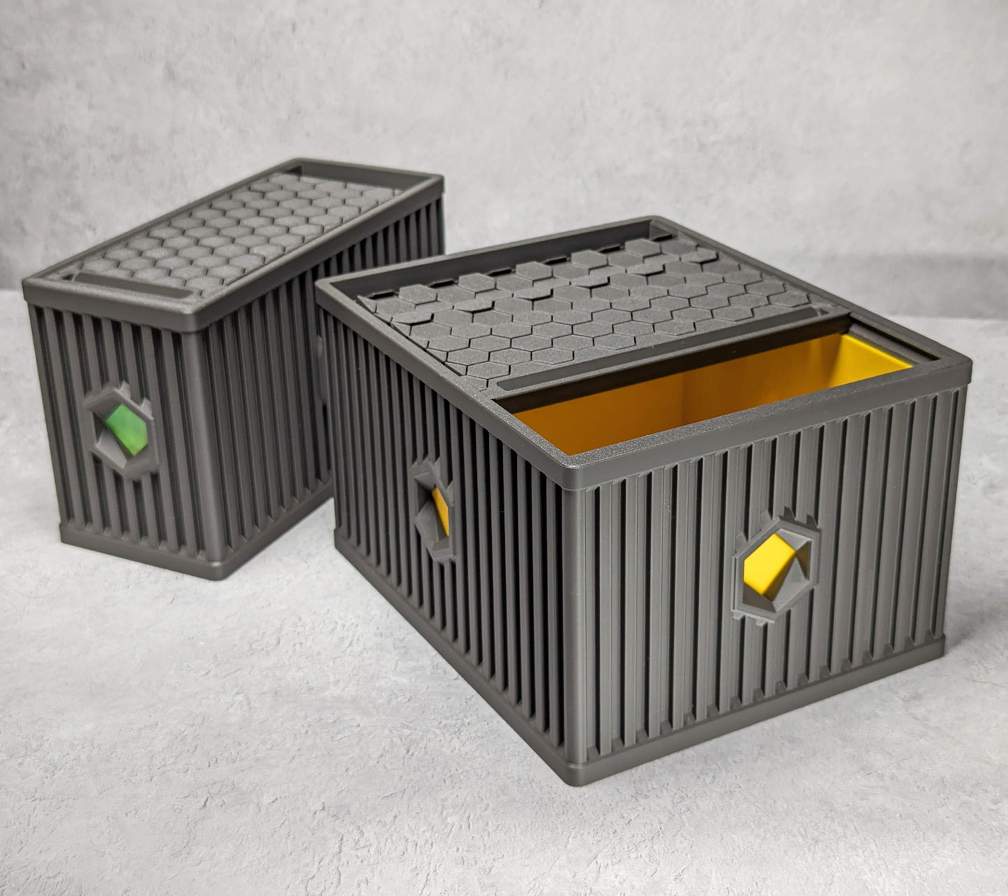 Hex Box - storage box with roll-over lid