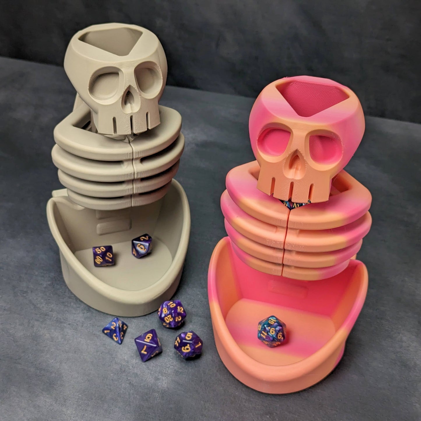 Skeleton ribcage dice tower