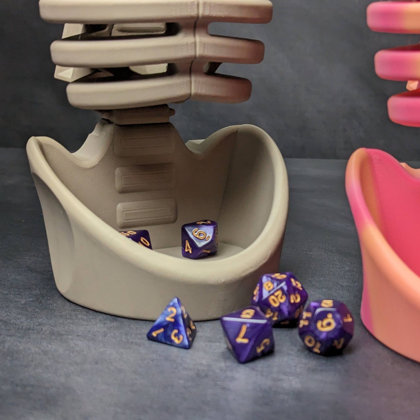 Skeleton ribcage dice tower