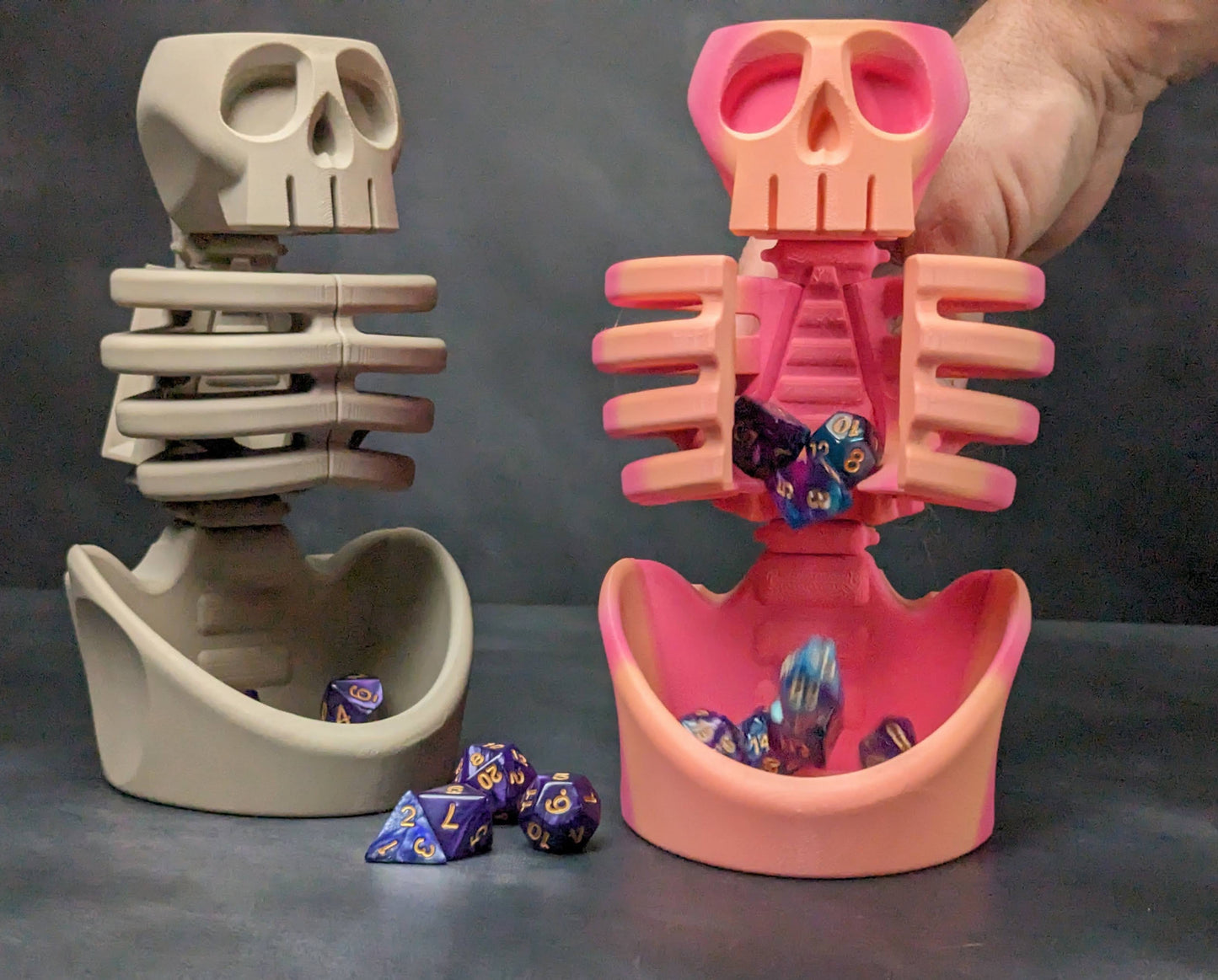 Skeleton ribcage dice tower