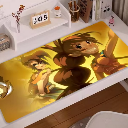 A dofus mouse mat on a modern desk