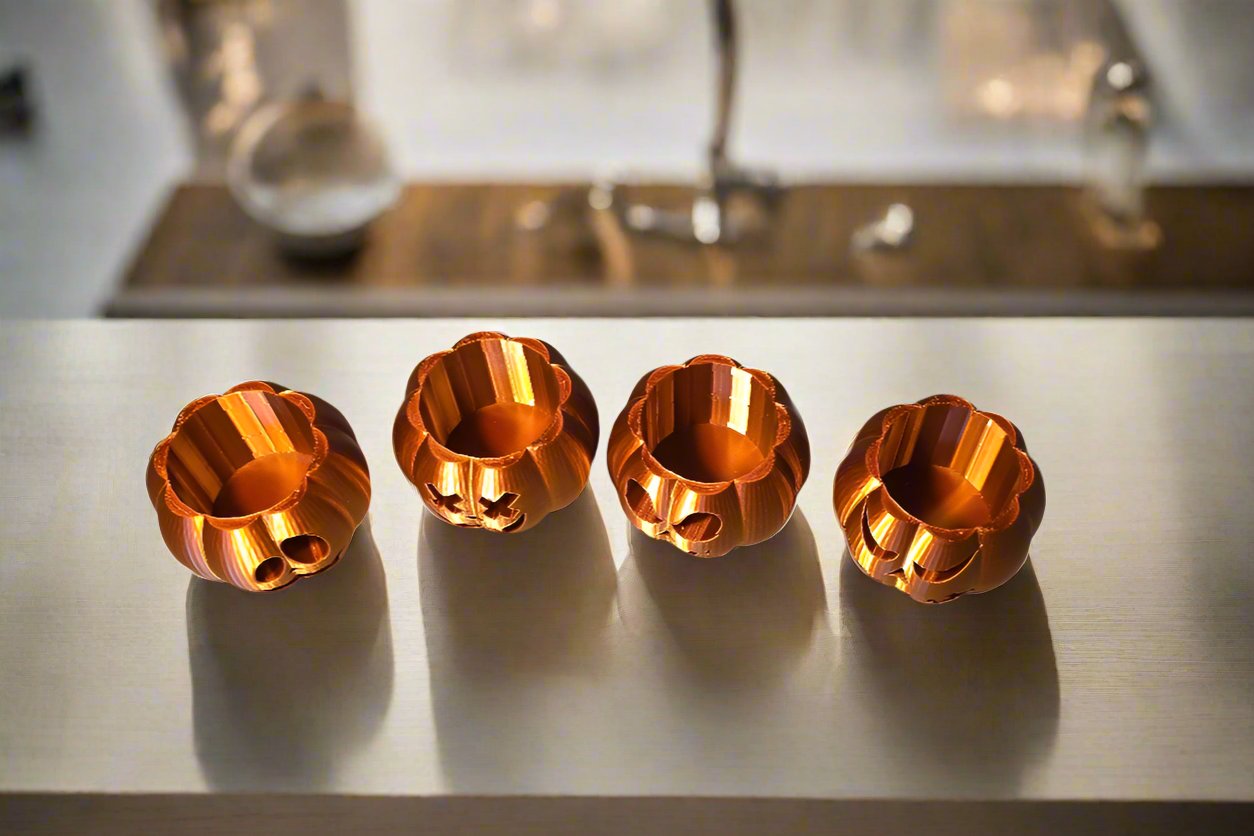 Set of 4 Pumpkin Tealight Holders