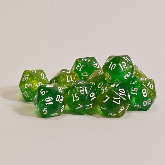 D20 Glitter Dice – Metallic Sparkle for Epic Rolls