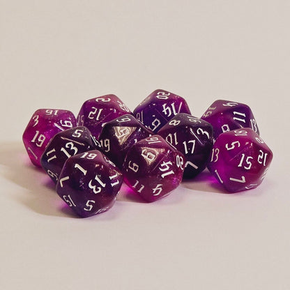 D20 Glitter Dice – Metallic Sparkle for Epic Rolls
