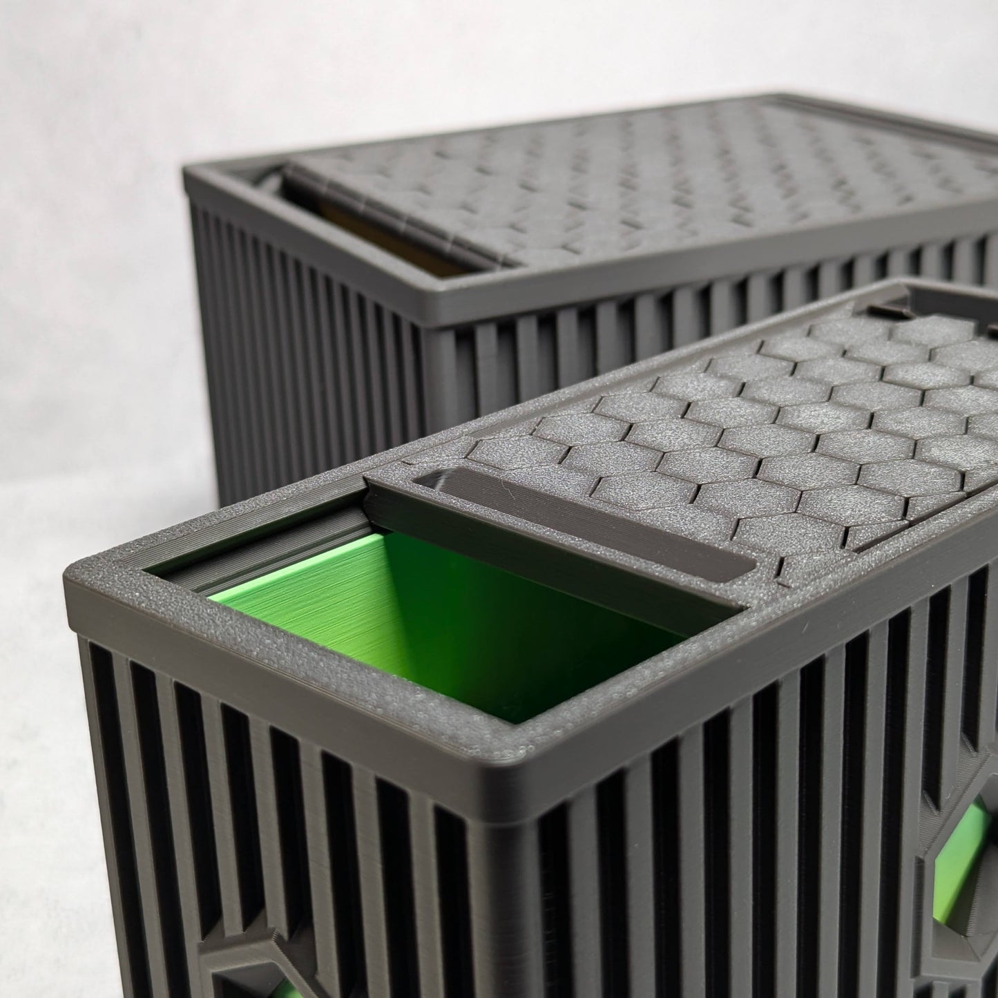 Hex Box - storage box with roll-over lid