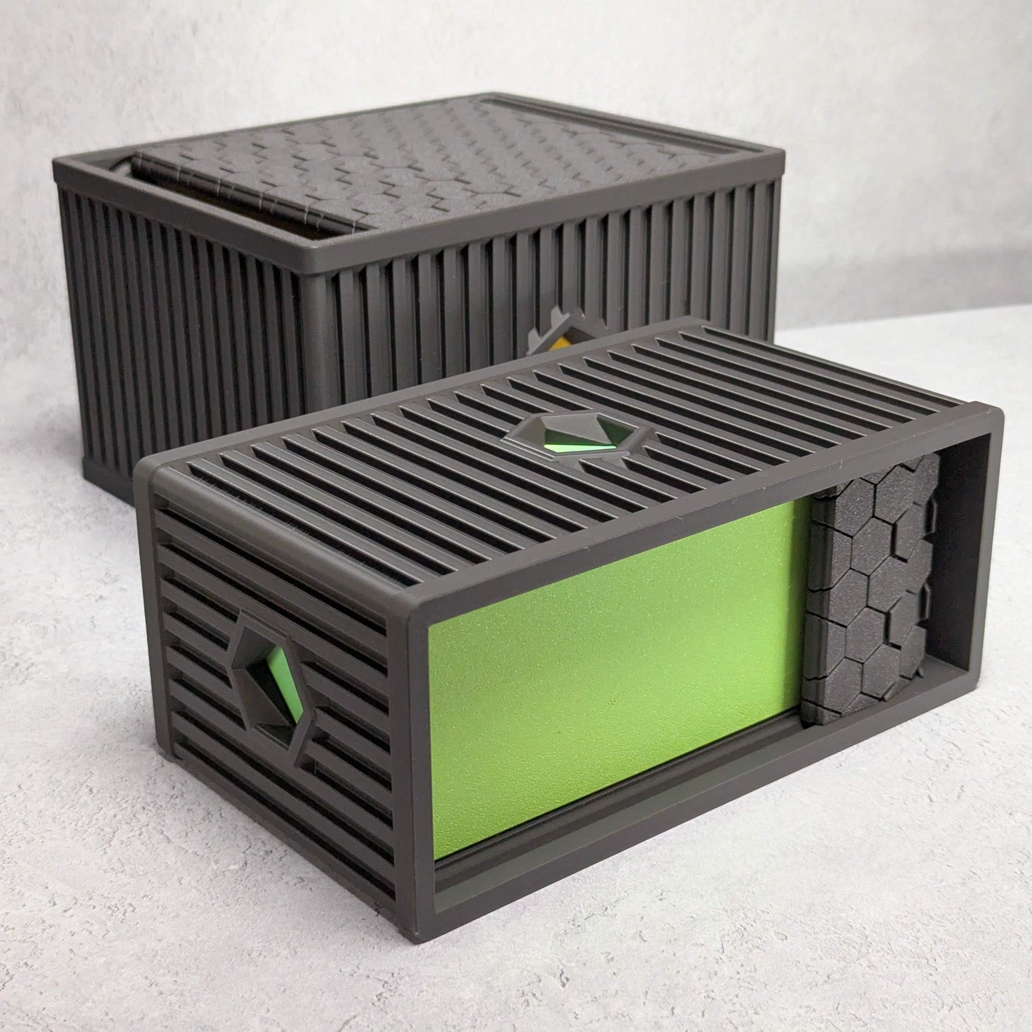 Hex Box - storage box with roll-over lid