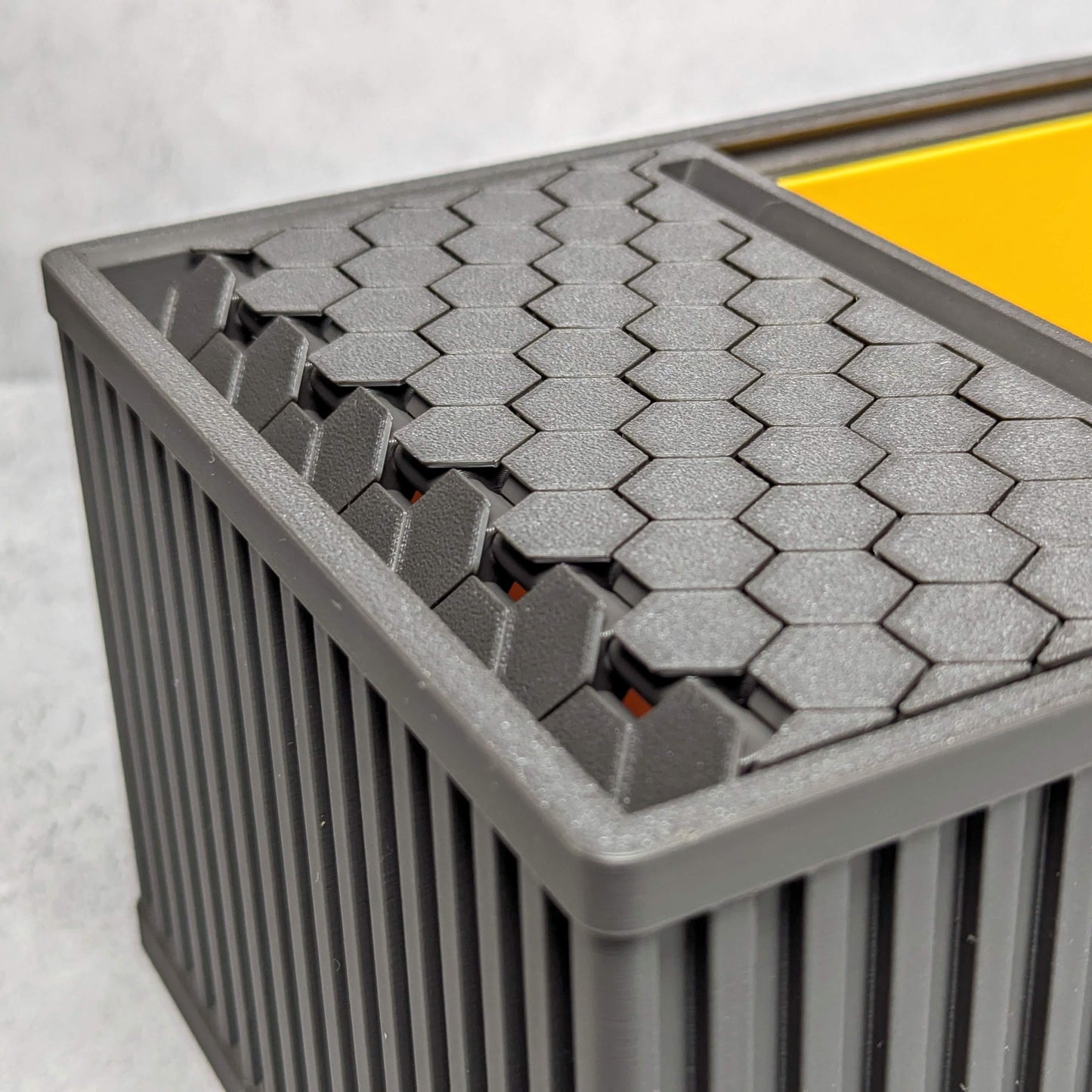 Hex Box - storage box with roll-over lid