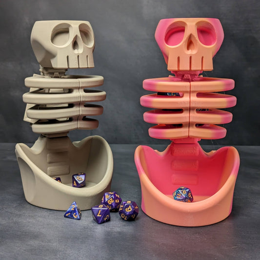 Skeleton ribcage dice tower