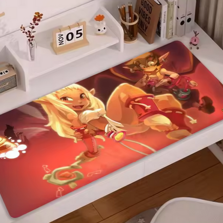 A dofus mouse mat on a modern desk